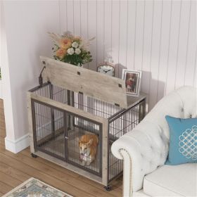 Furniture Style Dog Cage Edge Table With Wheels