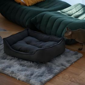 Super Soft Rectangular Cuddle Pet Bed With Non-Slip Fluffy Bottom (Option: Dark gray)